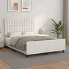Image de vidaXL Bedframe met hoofdbord kunstleer wit 140x200 cm3125574