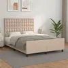 Image de vidaXL Bedframe met hoofdbord kunstleer cappuccinokleurig 140x200 cm3125578