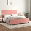 Image de vidaXL Bedframe met hoofdeinde fluweel roze 160x200 cm3125646