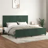 Image de vidaXL Cadre de Lit avec Tête de Lit Sommier à Lattes Lit Rembourré Cadre à Lattes Lit Double Adulte Meuble de Chambre Vert Foncé 200x200 cm Velours