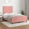 Image de vidaXL Bedframe met hoofdeinde fluweel roze 120x200 cm3125689