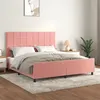 Image de vidaXL Bedframe met hoofdeinde fluweel roze 160x200 cm3125768