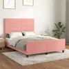 Image de vidaXL Bedframe met hoofdeinde fluweel roze 140x190 cm3125817