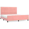 Image de Lit vidaxl 203 x 166 x 118 cm en velours sans sommier pour 2 personnes de couleur