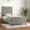Image de vidaXL Bedframe zonder matras 90x200 cm fluweel lichtgrijs3125916