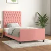 Image de vidaXL Bedframe met hoofdeinde fluweel roze 90x200 cm3125921