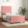 Image de vidaXL Bedframe met hoofdeinde fluweel roze 100x200 cm3125927