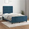 Image de vidaXL Bedframe zonder matras 120x200 cm fluweel donkerblauw3125932