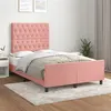 Image de vidaXL Bedframe met hoofdeinde fluweel roze 120x200 cm3125933