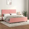 Image de vidaXL Bedframe met hoofdeinde fluweel roze 160x200 cm3125951