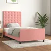 Image de vidaXL Bedframe met hoofdeinde fluweel roze 80x200 cm3125970