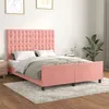 Image de vidaXL Bedframe met hoofdeinde fluweel roze 140x190 cm3126000