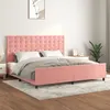 Image de vidaXL Bedframe met hoofdeinde fluweel roze 200x200 cm3126024