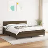 Image de vidaXL Boxspring met matras stof donkerbruin 180x200 cm3139916