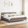 Image de vidaXL Boxspring met matras stof taupe 200x200 cm3140005