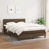 Image de vidaXL Boxspring met matras stof donkerbruin 140x190 cm3140052