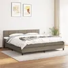 Image de vidaXL Boxspring met matras stof taupe 200x200 cm3140085