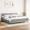Image de vidaXL Boxspring met matras stof lichtgrijs 200x200 cm3140161