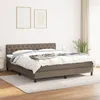 Image de vidaXL Boxspring met matras stof taupe 160x200 cm3140309