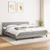 Image de vidaXL Boxspring met matras stof lichtgrijs 200x200 cm3140321