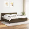 Image de vidaXL Boxspring met matras stof donkerbruin 200x200 cm3140324