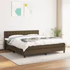 Image de vidaXL Boxspring met matras stof donkerbruin 160x200 cm3140388