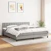 Image de vidaXL Boxspring met matras stof lichtgrijs 200x200 cm3140401