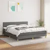 Image de vidaXL Boxspring met matras stof donkergrijs 160x200 cm3140466