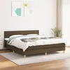 Image de vidaXL Boxspring met matras stof donkerbruin 160x200 cm3140468