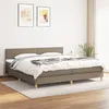 Image de vidaXL Boxspring met matras stof taupe 200x200 cm3140565