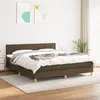 Image de vidaXL Boxspring met matras stof donkerbruin 160x200 cm3140628