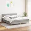 Image de vidaXL Boxspring met matras stof lichtgrijs 160x200 cm3140705