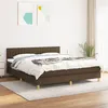 Image de vidaXL Boxspring met matras stof donkerbruin 180x200 cm3140796