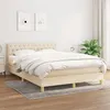 Image de vidaXL Boxspring met matras stof cràmekleurig 140x190 cm3140854
