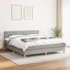 Image de vidaXL Boxspring met matras stof lichtgrijs 160x200 cm3140865