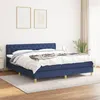 Image de vidaXL Boxspring met matras stof blauw 160x200 cm3140871