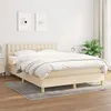 Image de vidaXL Boxspring met matras stof cràmekleurig 140x190 cm3140934