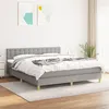 Image de vidaXL Boxspring met matras stof lichtgrijs 160x200 cm3140945