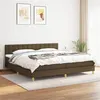 Image de vidaXL Boxspring met matras stof donkerbruin 200x200 cm3140964