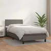 Image de vidaXL Boxspring met matras kunstleer grijs 90x190 cm3140979