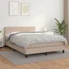 Image de vidaXL Boxspring met matras kunstleer cappuccinokleurig 140x190 cm3141004