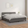 Image de vidaXL Boxspring met matras kunstleer grijs 160x200 cm3141015