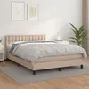 Image de vidaXL Boxspring met matras kunstleer cappuccinokleurig 140x190 cm3141124