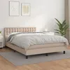 Image de vidaXL Boxspring met matras kunstleer cappuccinokleurig 140x200 cm3141130