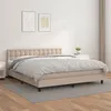 Image de vidaXL Boxspring met matras kunstleer cappuccinokleurig 160x200 cm3141136