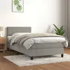 Image de vidaXL Boxspring met matras fluweel lichtgrijs 80x200 cm3141149