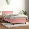 Image de vidaXL Boxspring met matras fluweel roze 100x200 cm3141172