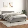 Image de vidaXL Boxspring met matras fluweel lichtgrijs 140x190 cm3141179