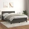Image de vidaXL Boxspring met matras fluweel donkergrijs 140x190 cm3141180
