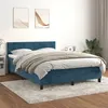 Image de vidaXL Boxspring met matras fluweel donkerblauw 140x190 cm3141183